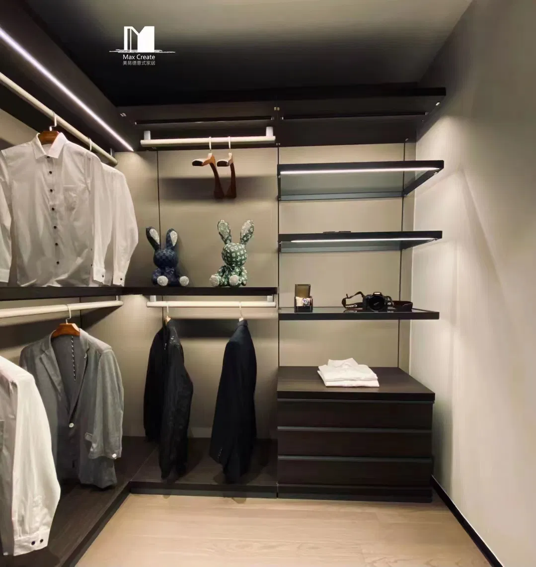 Glass Door Closet Storage Wardrobe Italian Bedroom Closet Systems &amp; Organizers Set Modern Glass Door Closet