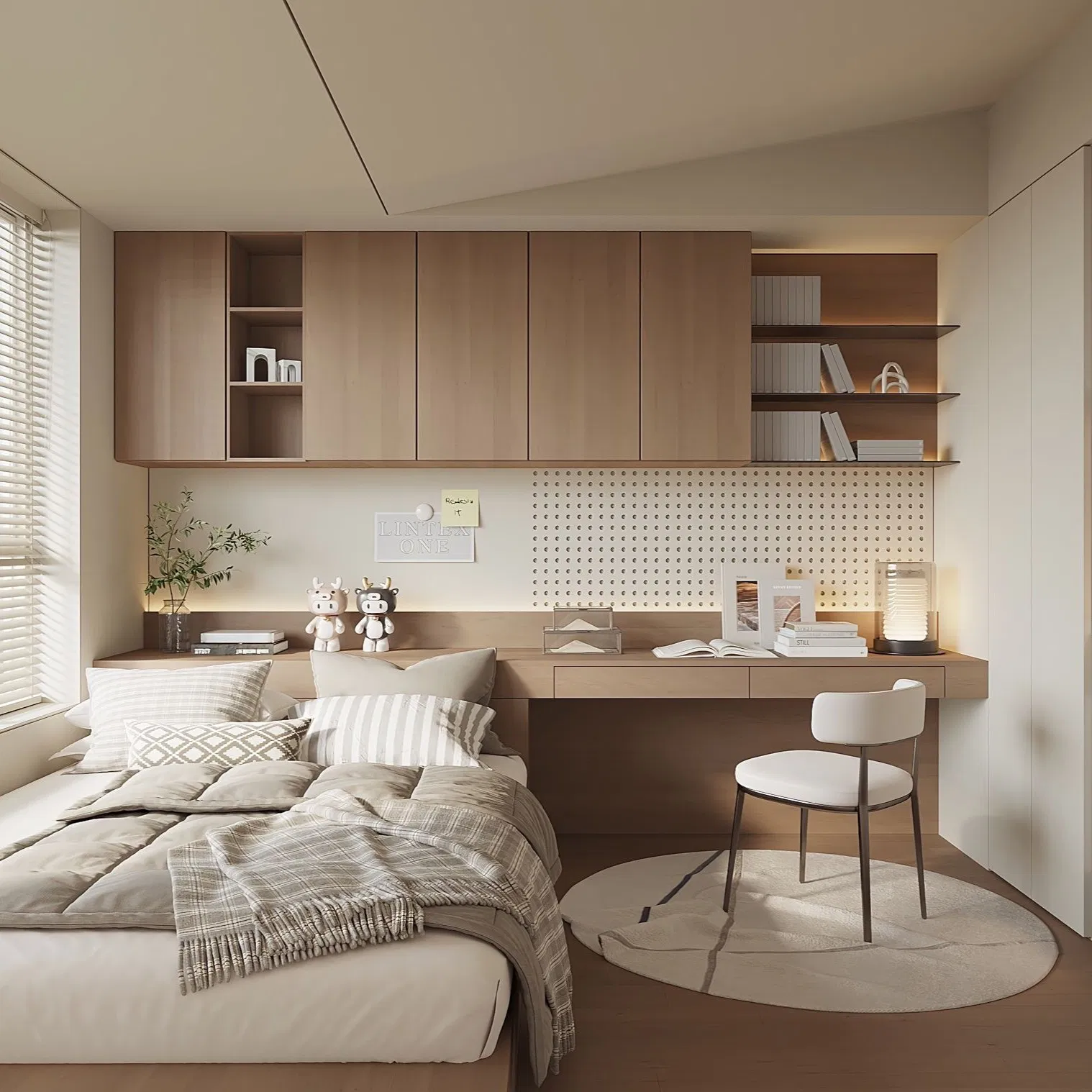 Modern Log Style, Natural Environmental Protection, Simple Design, Children's Room, Comfortable Large-Capacity Storage Space, Customized Wooden Tatami Bed