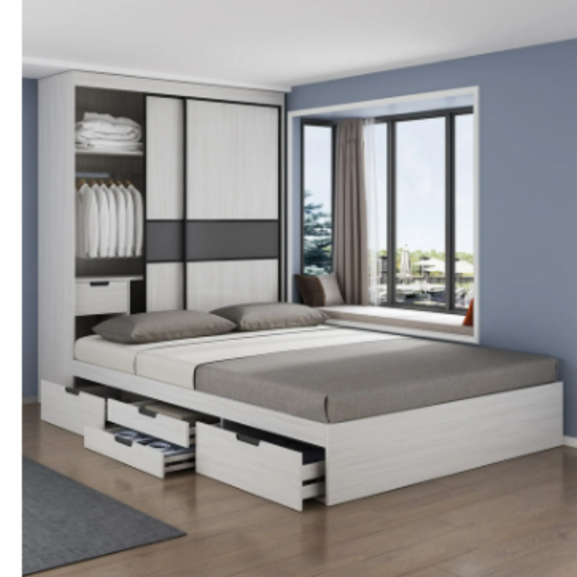 Bay Window Tatami Storage and Storage Integrated Bed