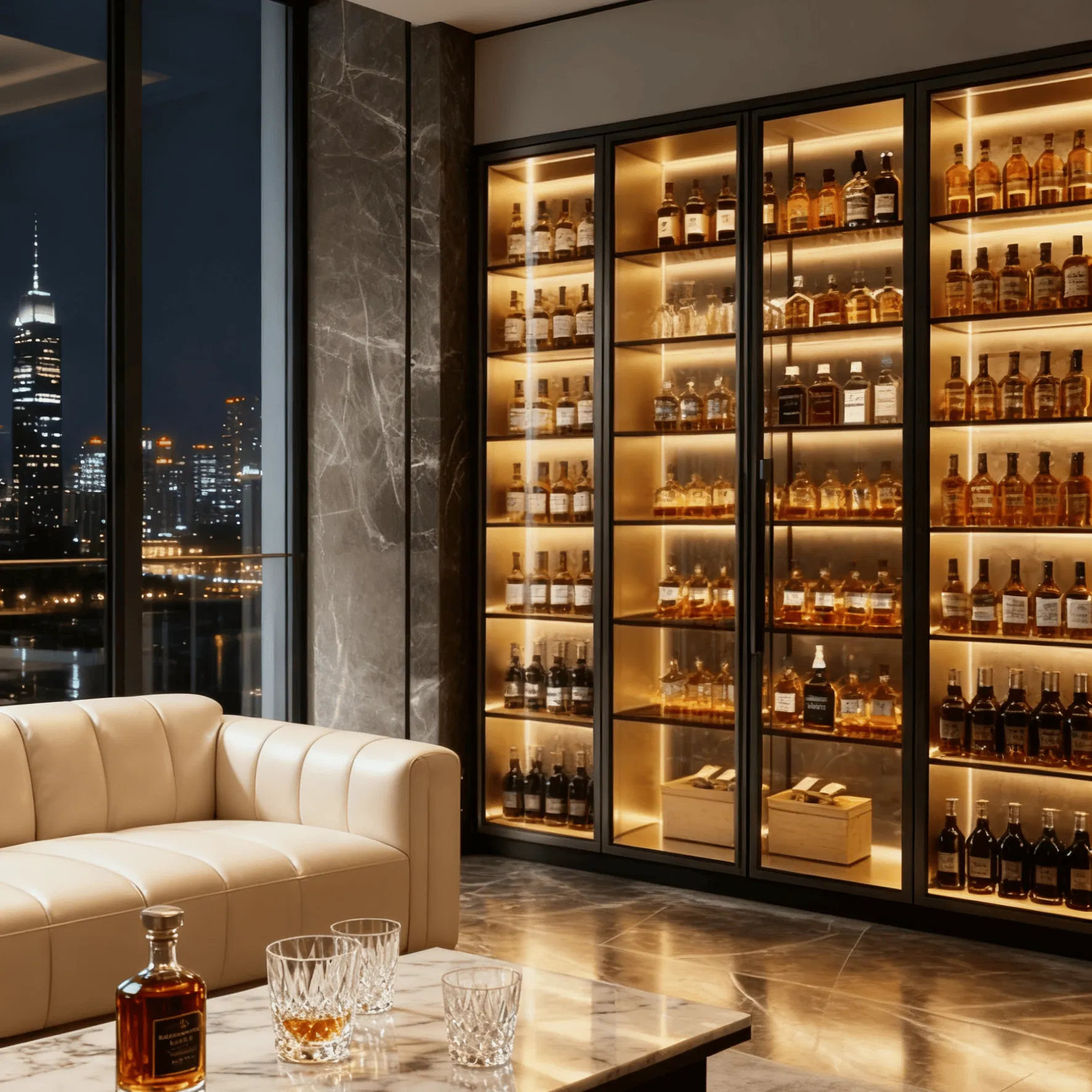 Modern Luxury Stainless Steel Wine Storage Cabinet with Temperature Control