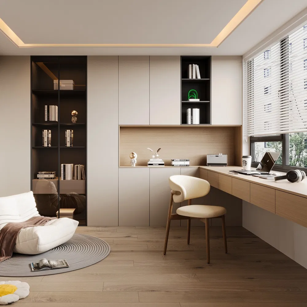 Swete Modern Style Bedroom Study Desk Bookcase Custom Design Plywood