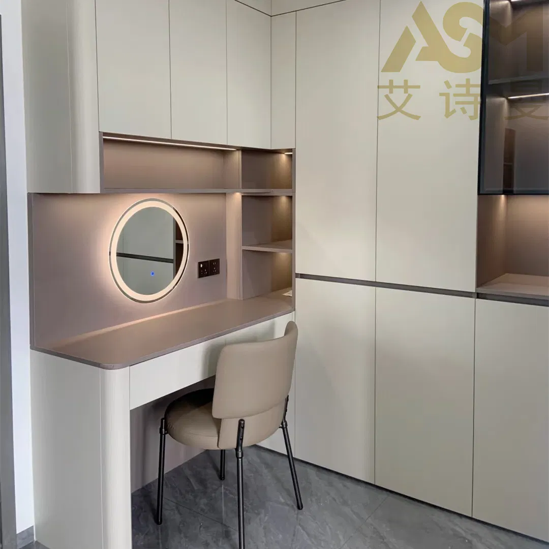 Manufacturer Bedroom Furniture Wooden Cupboard Closet System Wardrobe Cabinet Designs Vanity Armarios Steel Glass Shelf Custom Modern Bedroom Almirah Wardrobe