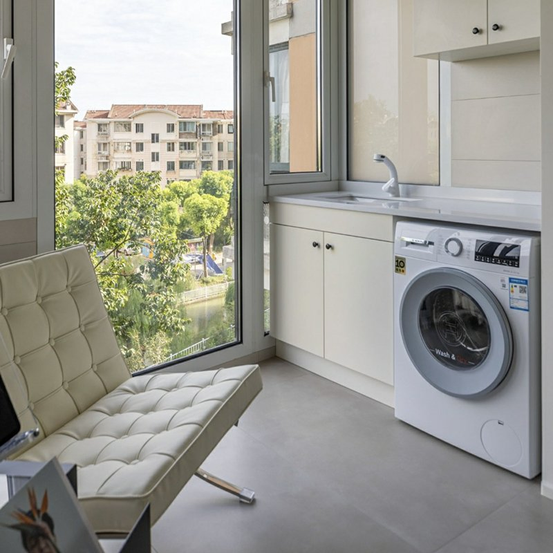 Aluminum Cabinet Layout with Dryer and Washing Machine Modern Furniture Laundry Room Storage Cabinet for Villa or House