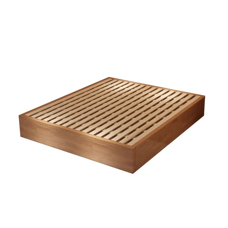 Elegant Solid Wood Tatami Bed with Modern Storage Solutions