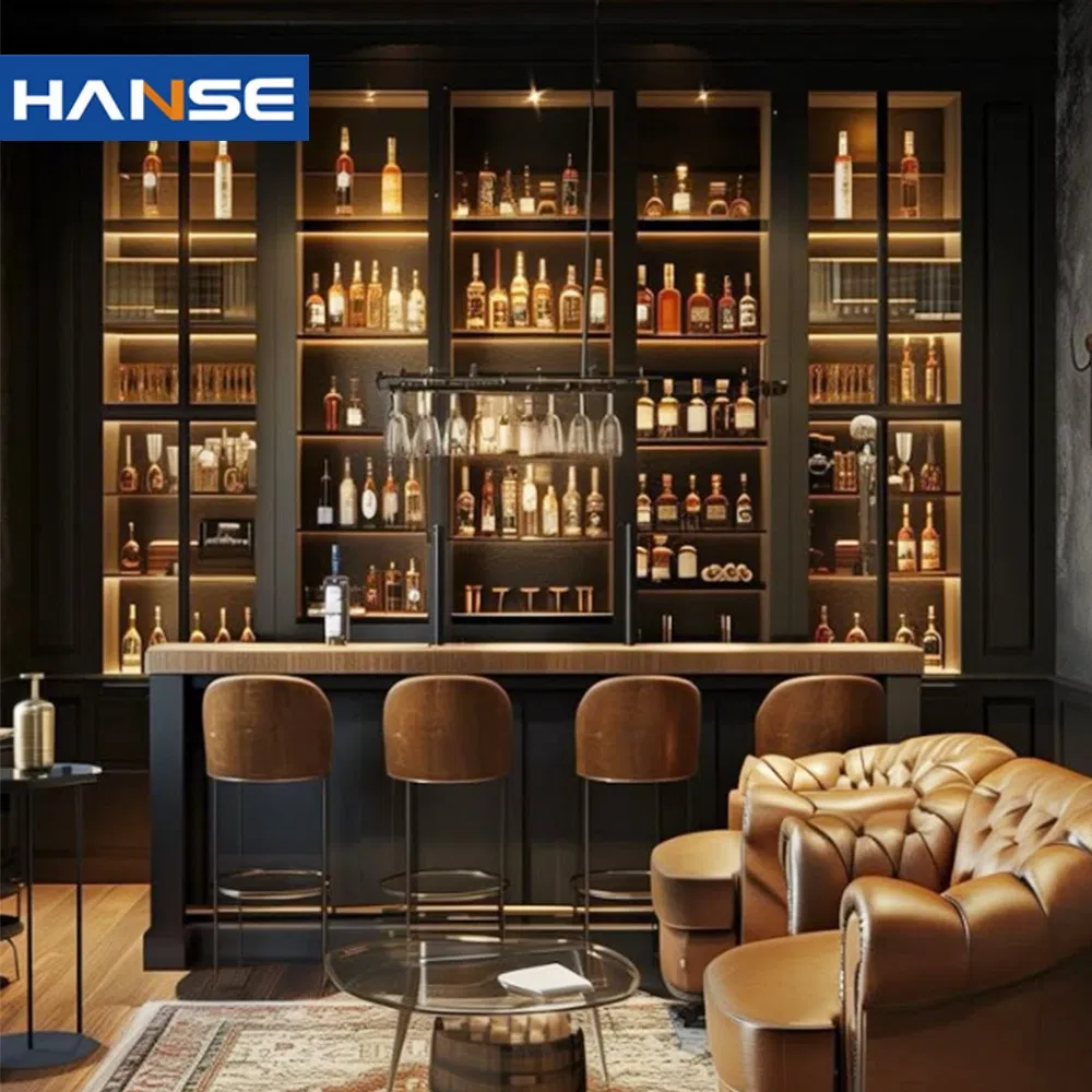 Customized Luxury Large Modern Stainless Steel Bar Wine Display Showcase Cabinet High-End Home Furniture Wine Rack