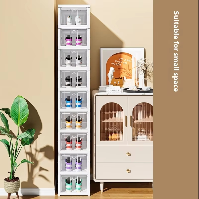 Modern Multi-Layer Integrated Shoe Storage Cabinet Dustproof Transparent Foldable Plastic Shoe Box Cross-Border Storage 10kg