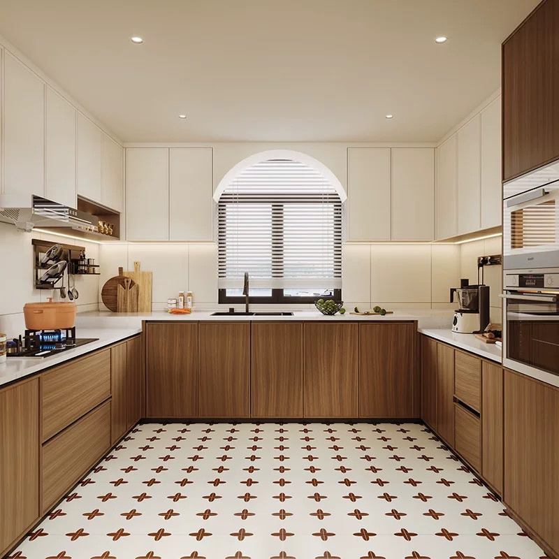 American Style Classic Solid Wood Kitchen Cabinet Modular Kitchen Pantry Cupboard