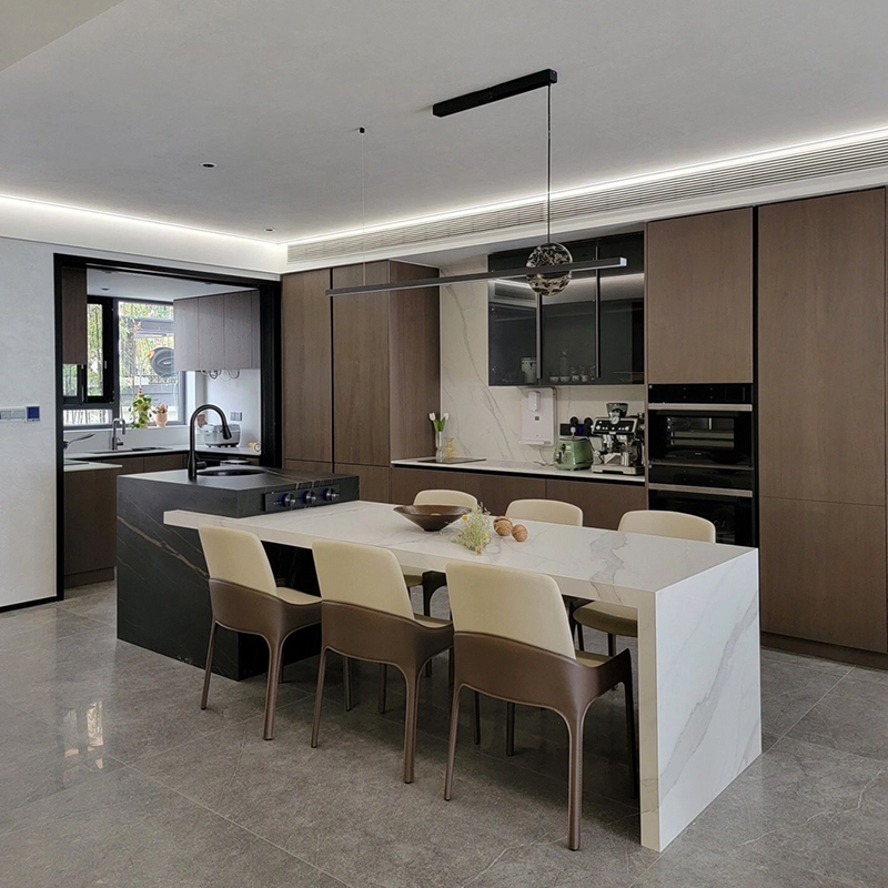 China Light Grey Kitchen Cupboard Lacquer Kitchen Furniture Island Modern Wholesale Kitchen Cabinet Sets Storage Island Table Design