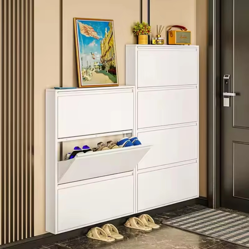 Hot Selling Home Shoes Racks Living Room Furniture Steel Shoe Shelf Cabinet