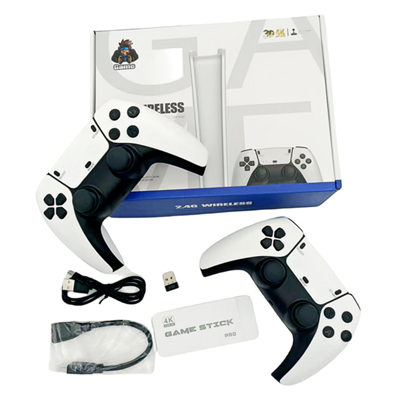 M8prom15 Home TV Game Console Wireless 2.4G Dual Players Handheld Gamepad Retro Video Game M15 Console with Wireless Controller Game Stick 4K