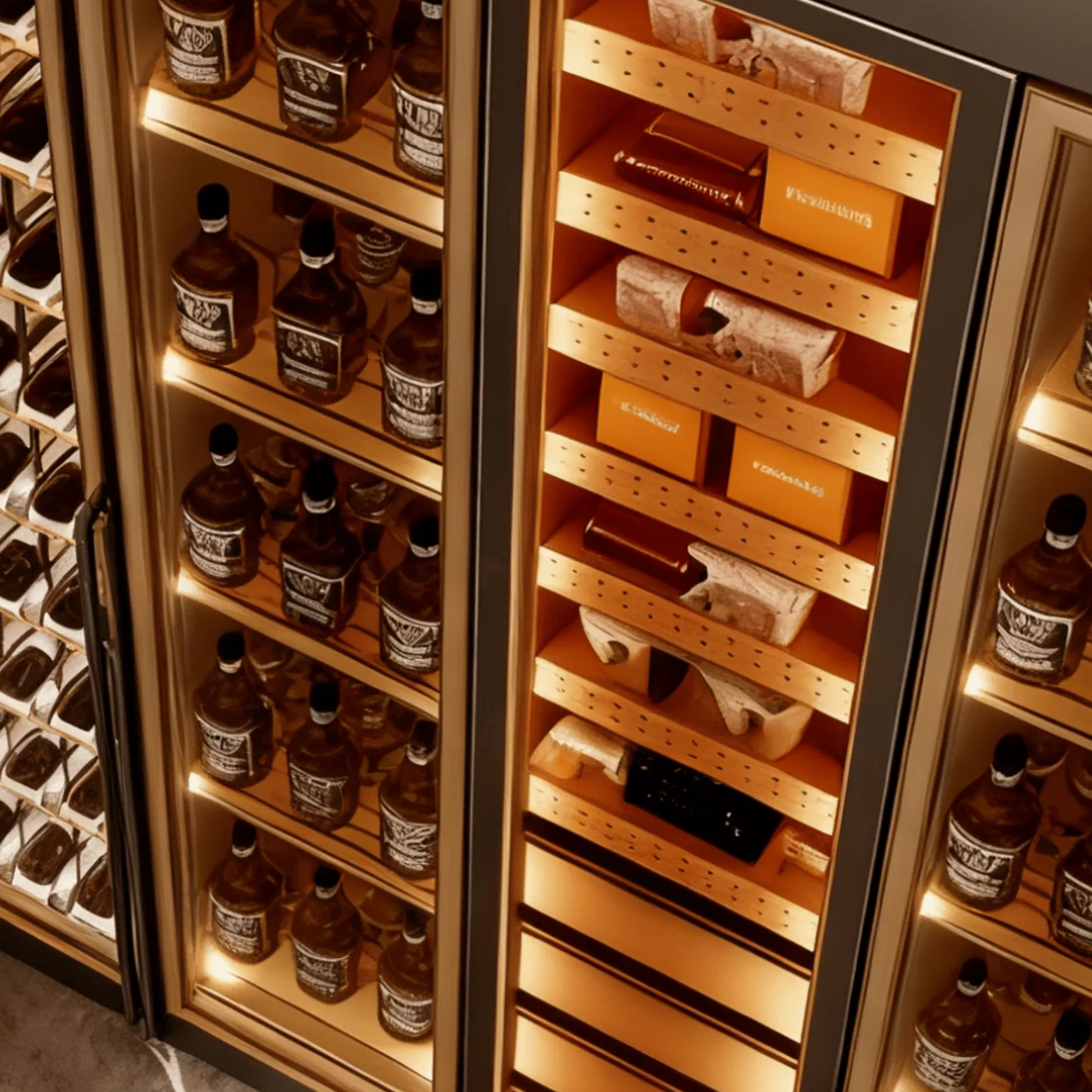 Elegant Stainless Steel Wine Storage Cabinet for Living Room Display