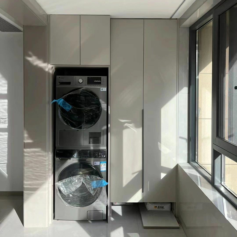 Stainless Steel Tilt-out Laundry Cabinet Hamper Pull-out Pantry Racks Kitchen Cabinet Laundry Room Custom Modern Furniture Storage Cabinet