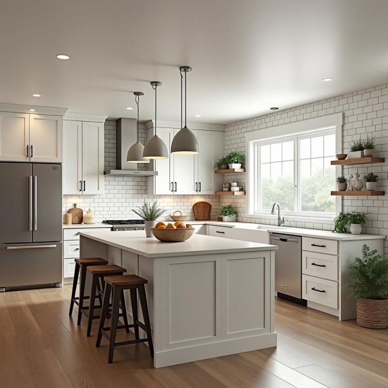 Luxury White Wall Pantry Solid Wood Shaker Kitchen Cabinet