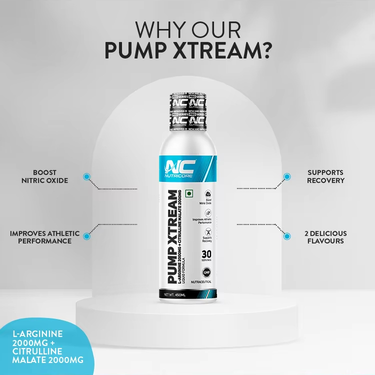 Best Quality L-Arginine 2000mg Nutricore Pump-Xtream Flavored Powder 450ml Adult Improved Sport Performance