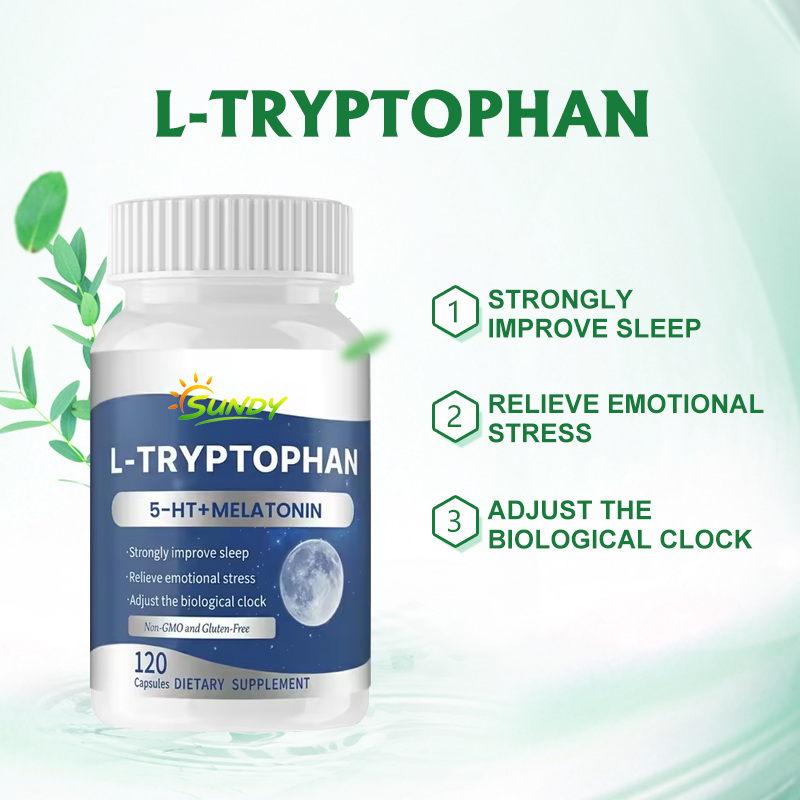 OEM/ODM L-Tryptophan Capsules Health Supplement OEM Private Label 500mg Amino Acid Sleep L-Tryptophan Capsules