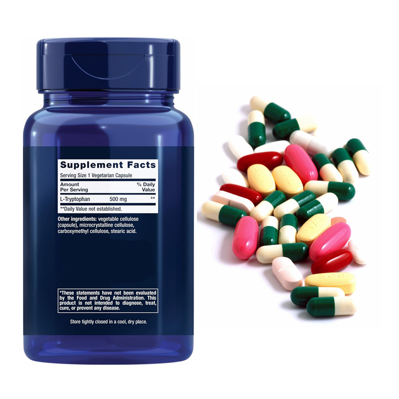 OEM Private Label Health Supplement L-Tryptophan Capsules L-Tryptophan Pills L-Tryptophan Supplement 500mg Amino Acid for Sleep