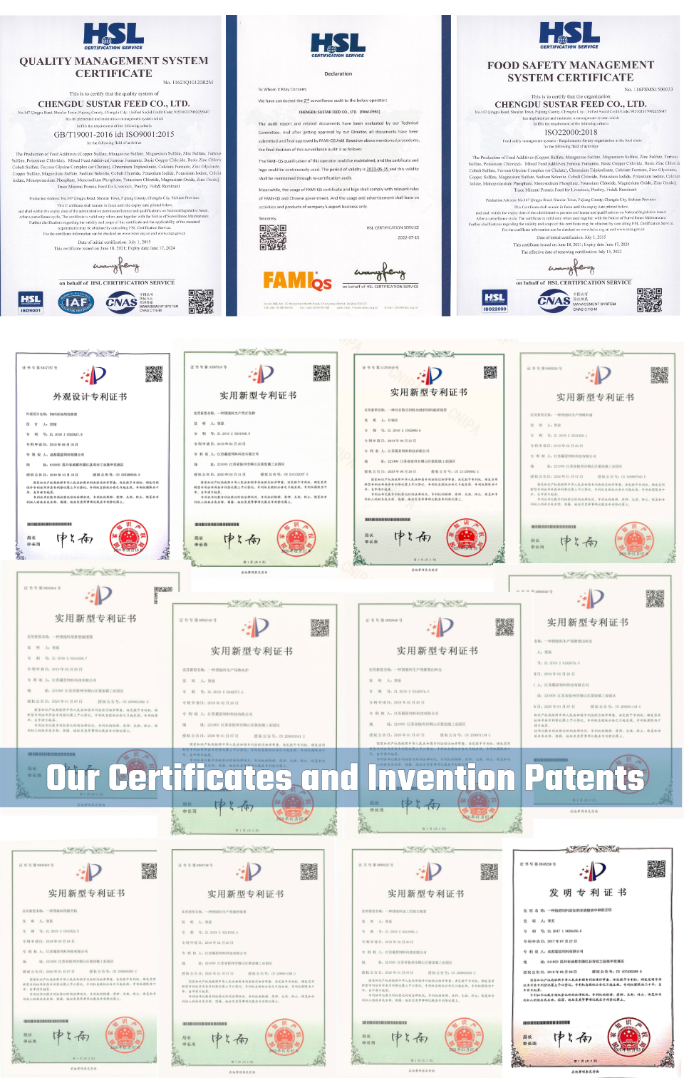 Certificates and Patents