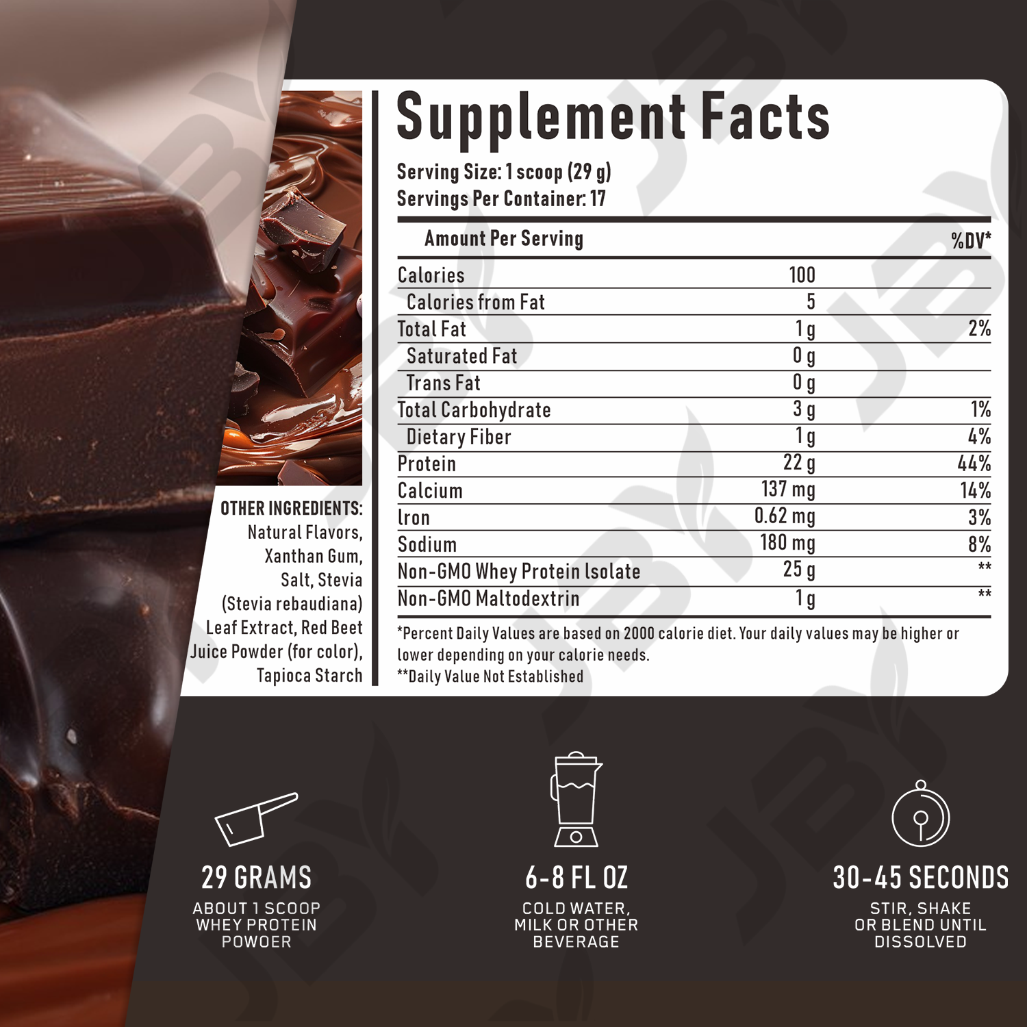 JBY Factory Direct Whey Protein Powder for Classic Chocolate Flavor High Protein Sports Performance Supplement