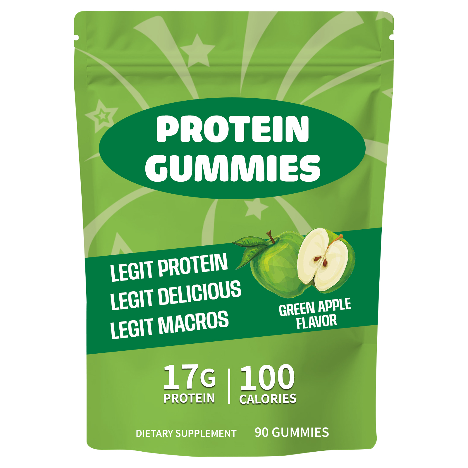 OEM Proteln Gummies 90 Count Adult Dietary Supplement High Protein 17g Whey Protein Isolate Watermelon Flavor Muscle Growth