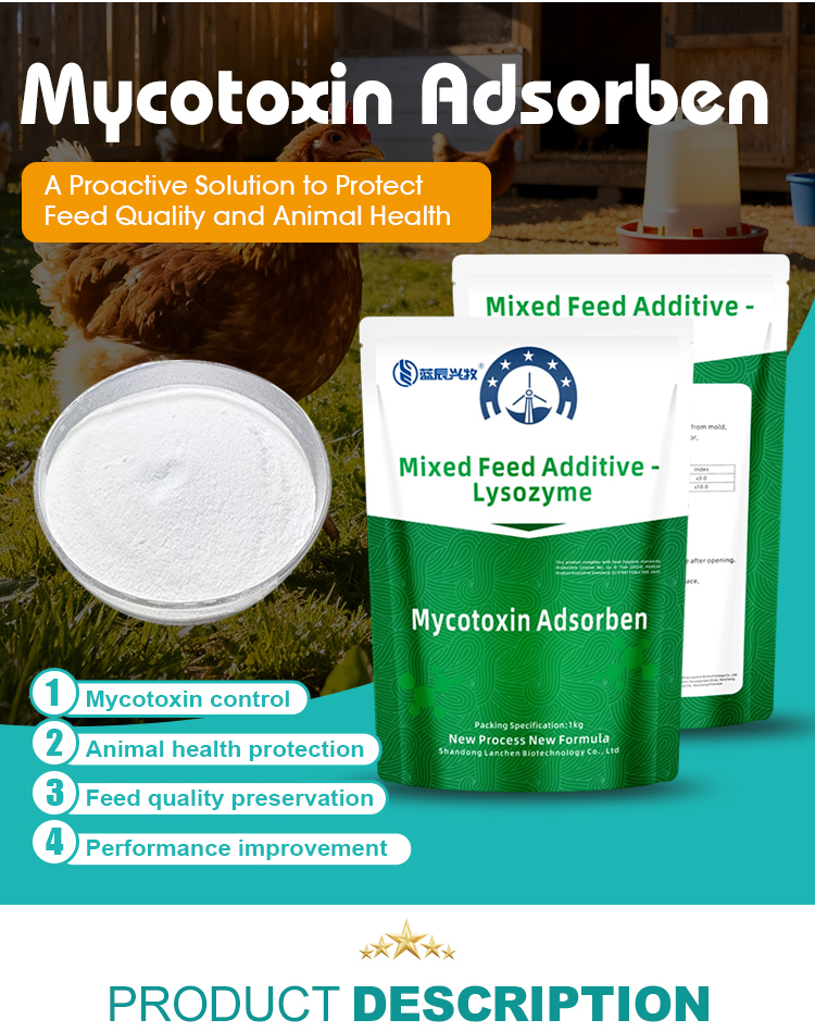 Lanchen Shandong Poultry Feed Grade Enzymes Vitamins Mycotoxin Adsorbent Toxin Binder Water-soluble Powder Premix Preservative