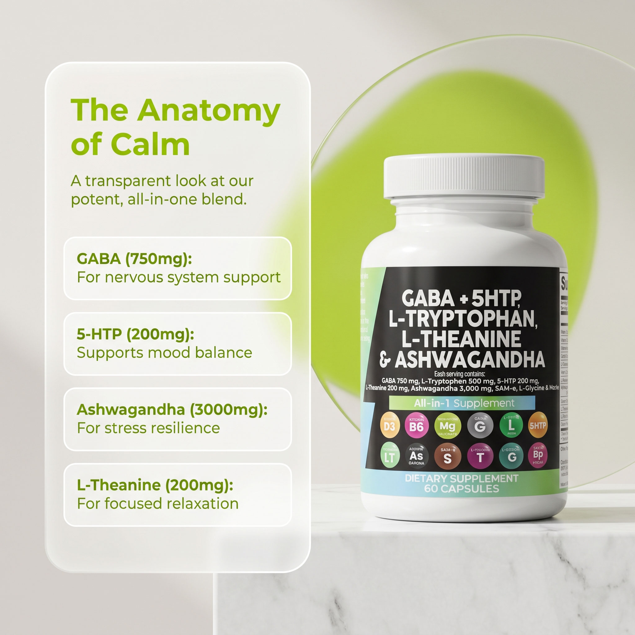 OEM Sleeping Tablets Sleep Deep Health Supplement L-tryptophan 5htp Capsule GABA L-theanine Ashwagandha Capsules Sleeping Pills