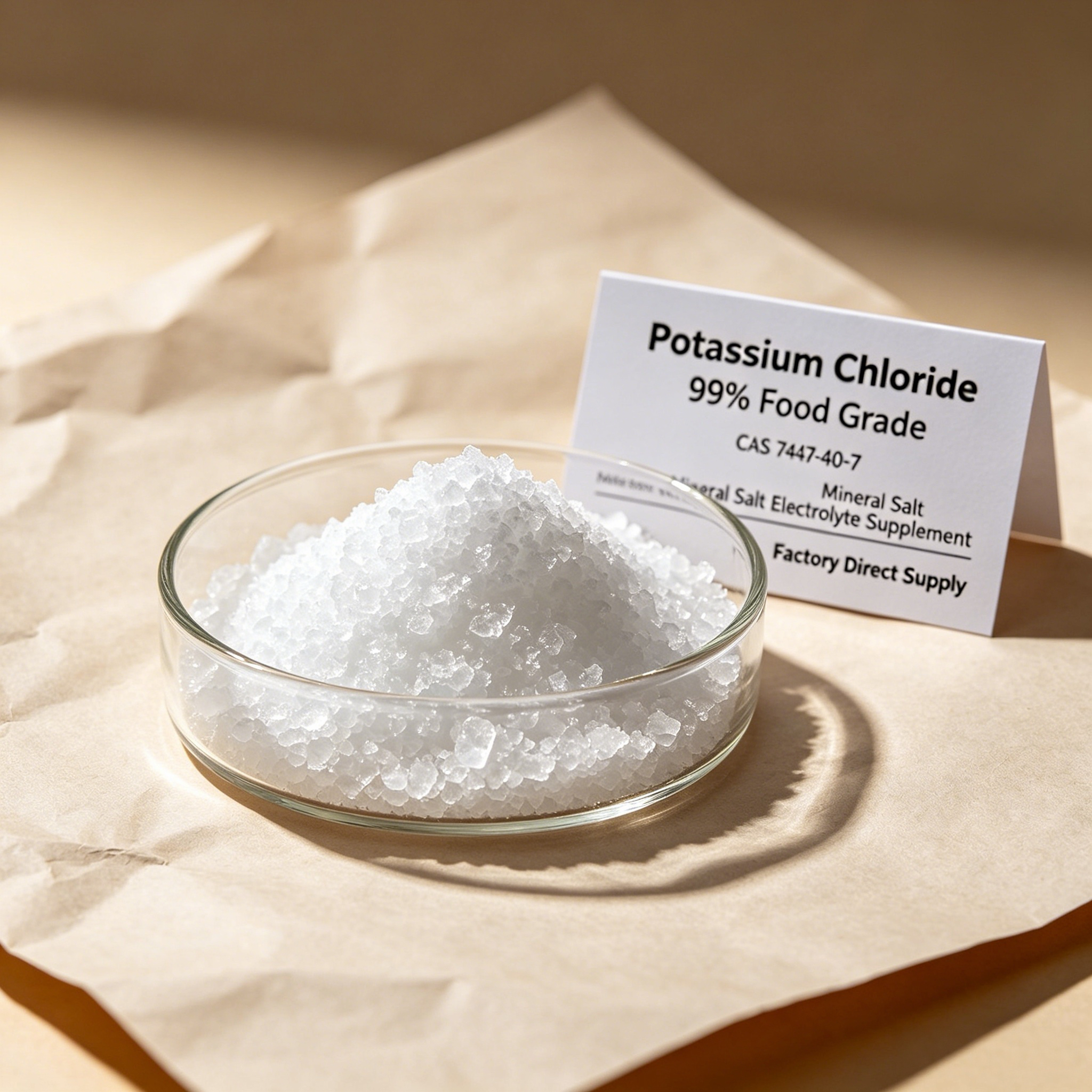 Potassium Chloride 99% Food Grade CAS 7447-40-7 Mineral Salt Electrolyte Supplement Nutrition Enhancers 25kg Bags Factory Direct