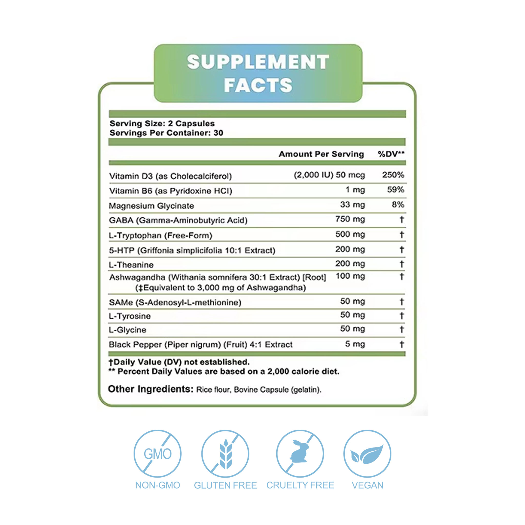OEM Sleeping Tablets Sleep Deep Health Supplement L-tryptophan 5htp Capsule GABA L-theanine Ashwagandha Capsules Sleeping Pills