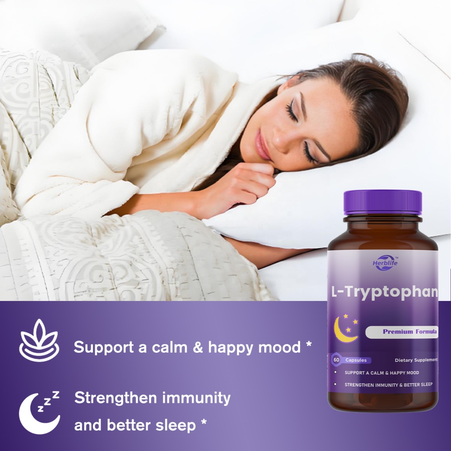 Haccp OEM FUNCTION FOOD Amino Acid Supplements Help Mood 500mg L-Tryptophan Capsules