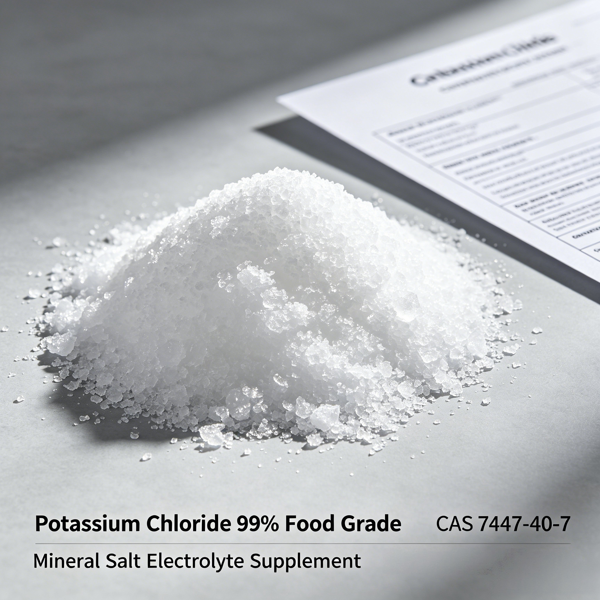 Potassium Chloride 99% Food Grade CAS 7447-40-7 Mineral Salt Electrolyte Supplement Nutrition Enhancers 25kg Bags Factory Direct