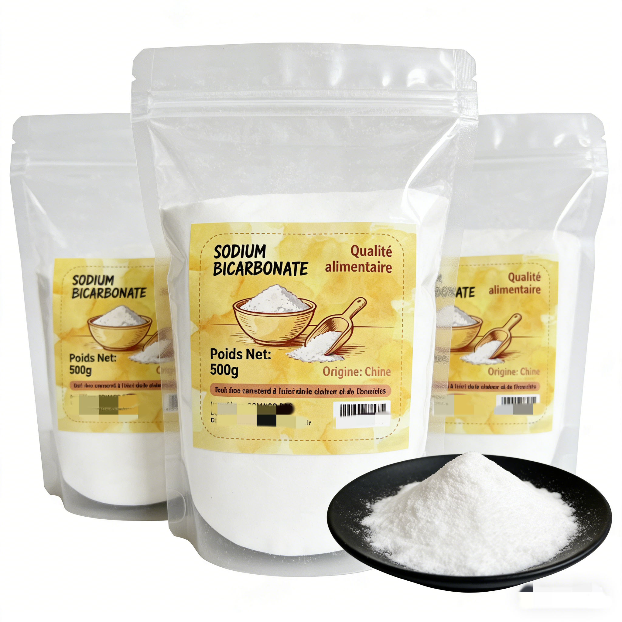 Food Grade High Purity 99% Sodium Bicarbonate (NaHCO3) No-Additives Baking Soda Powder Cooking Cleaning Beverage CAS 144-55-8