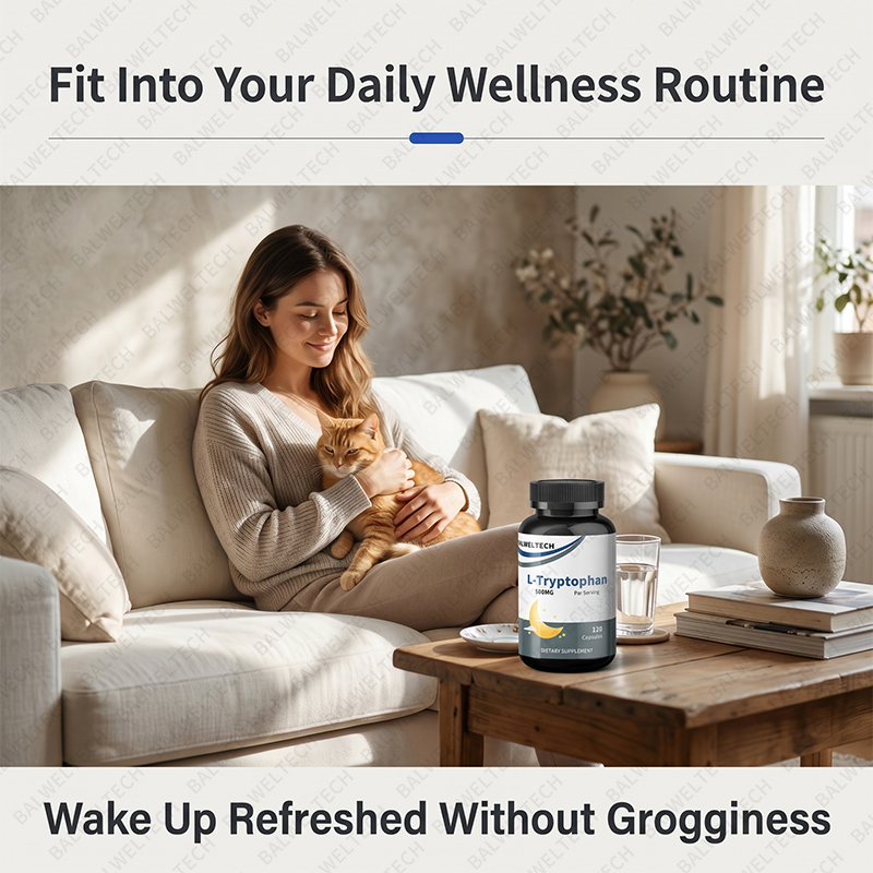 OEM Private Label L-Tryptophan Complex Capsules Calming Support Formula for Relaxation &amp; Wellness