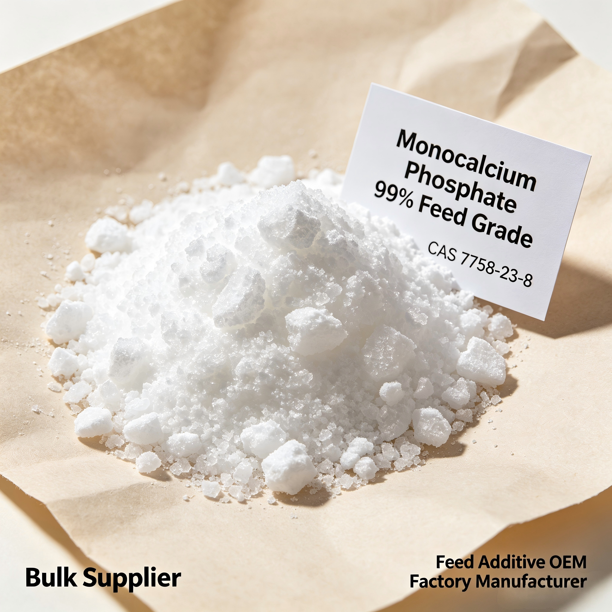 Monocalcium Phosphate 99% Feed Grade Nutrition Enhancers CAS 7758-23-8 Bulk Supplier Feed Additive OEM Manufacturer