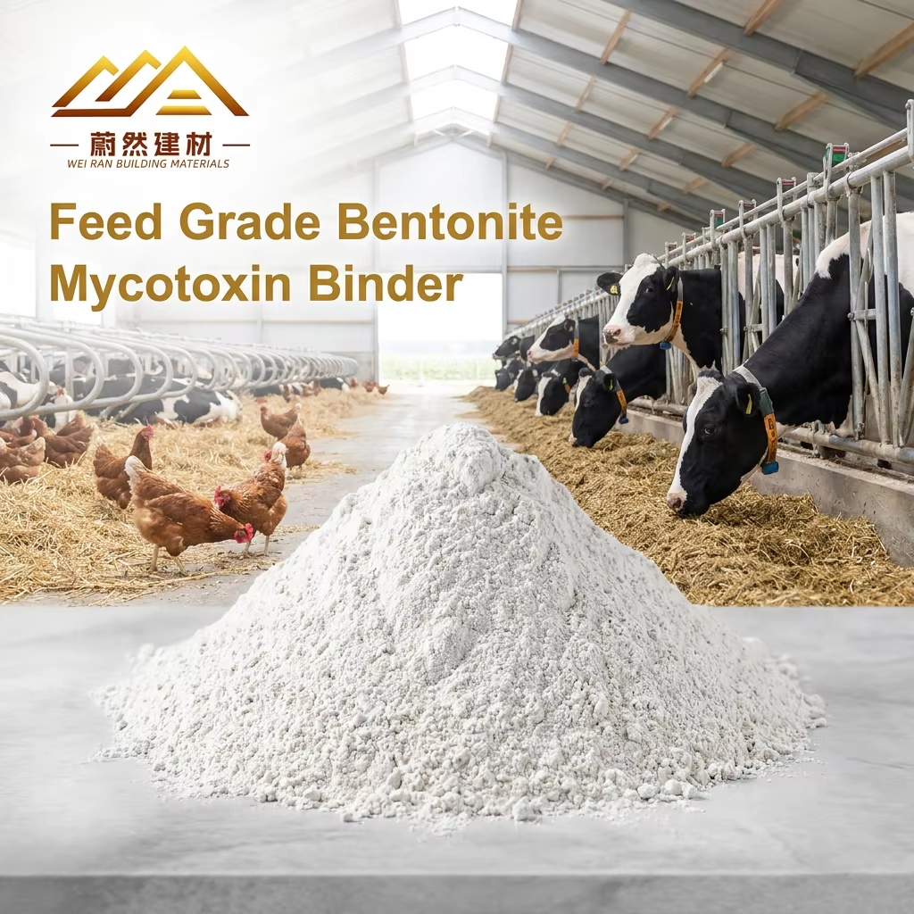 Feed Grade Bentonite Clay Powder Mycotoxin Binder &amp; Flowability Improver 100-325Mesh WR for Livestock Poultry Aquaculture Feeds
