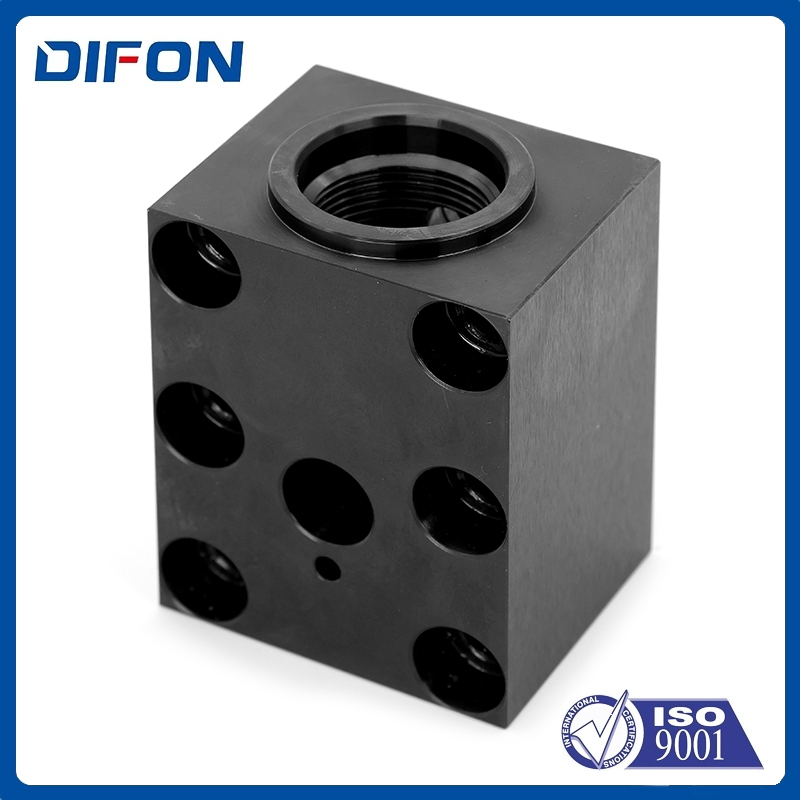CNC Precision CNC Machined Hydraulic Valve Block - Custom Iron Cast/Steel Valve Body Threaded Ports