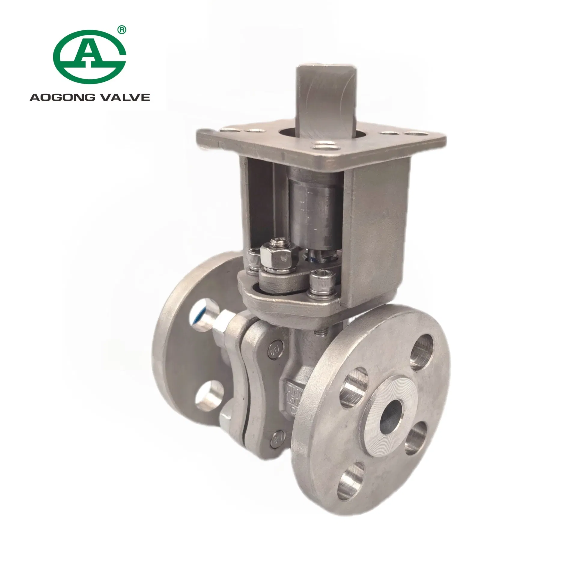 SS304 Hard-Sealed 3 Piece Pn16 Pneumatic Control Actuator Motorized Flange 3 Way Stainless Steel High Pressure Industrial Floating Ball Valve with API 6D