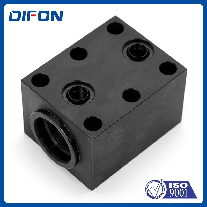 CNC Precision CNC Machined Hydraulic Valve Block - Custom Iron Cast/Steel Valve Body Threaded Ports
