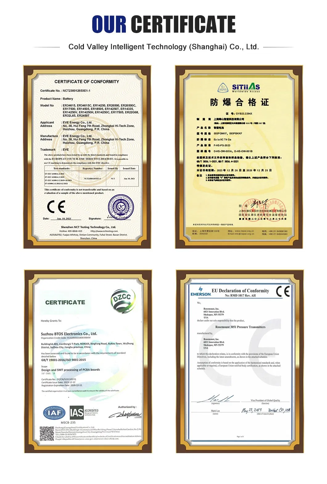 Certifications