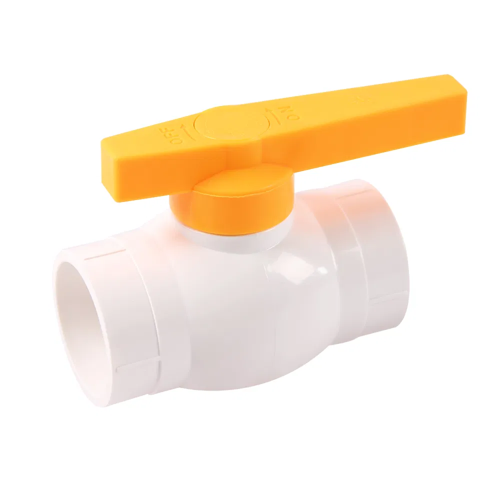 High Quality Nice Price 1/2inch to 4inch PVC Yellow Handle Compact Ball Valve Control Flow Water