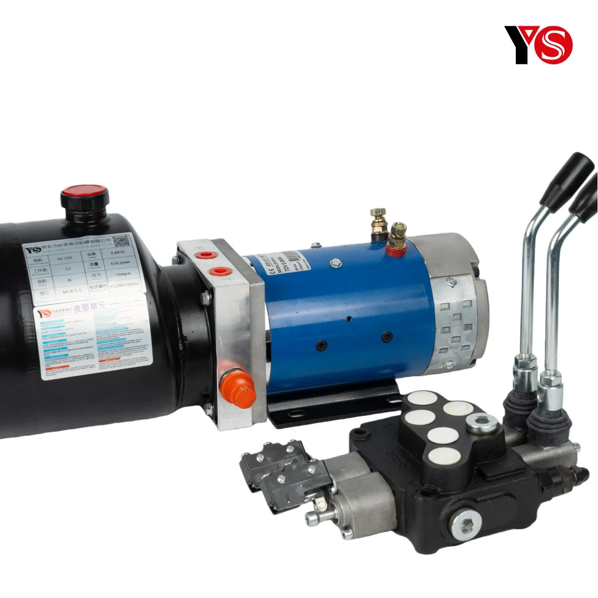 DC72V 0.8KW 2.6cc/r Double-acting Electric Sanitation Vehicle Hydraulic Power Unit (Price Excluding the Valve)