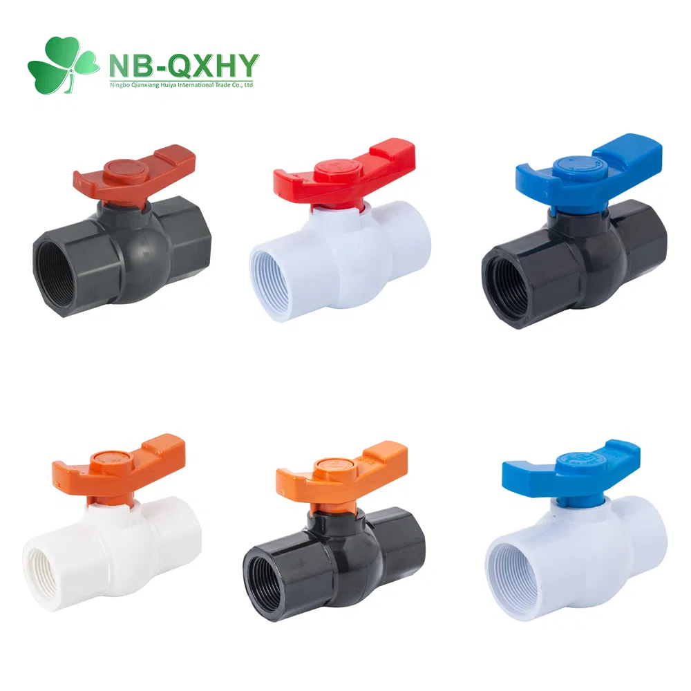 PVC 1/2 1 Inch ANSI DIN JIS Standard Plastic CPVC UPVC ODM OEM Sch40 Sch80 Butterfly Long Handle Compact Socket Thread Control Ball Valve for Water Supply