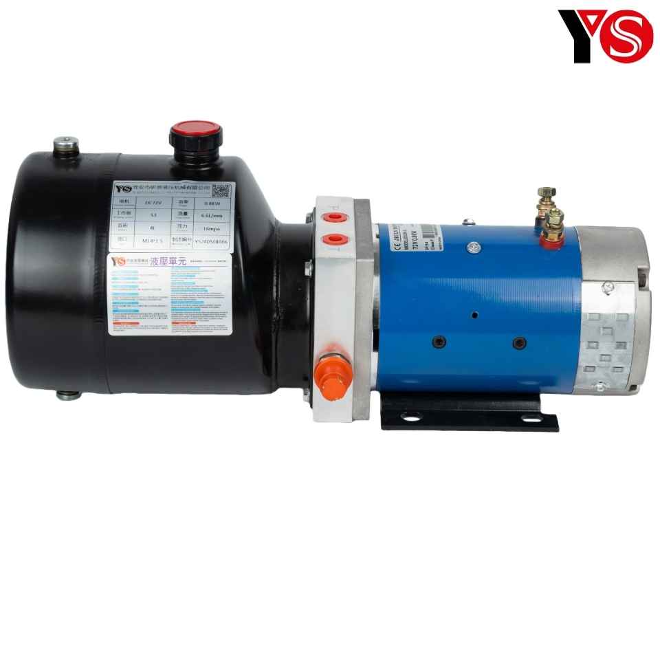 DC72V 0.8KW 2.6cc/r Double-acting Electric Sanitation Vehicle Hydraulic Power Unit (Price Excluding the Valve)