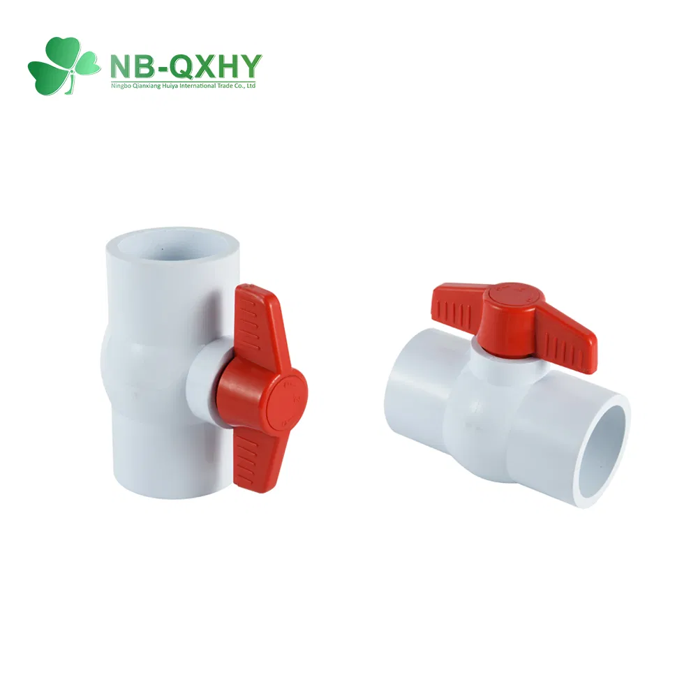 PVC 1/2 1 Inch ANSI DIN JIS Standard Plastic CPVC UPVC ODM OEM Sch40 Sch80 Butterfly Long Handle Compact Socket Thread Control Ball Valve for Water Supply