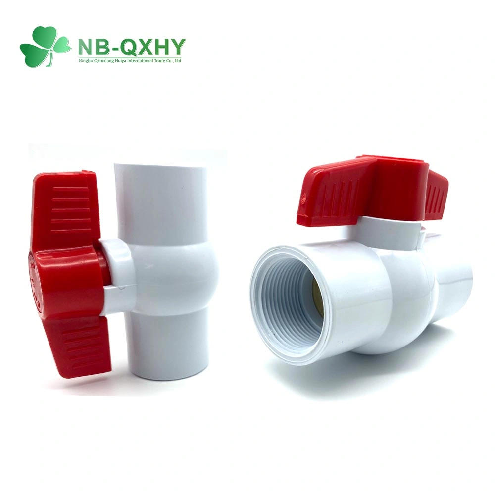 PVC 1/2 1 Inch ANSI DIN JIS Standard Plastic CPVC UPVC ODM OEM Sch40 Sch80 Butterfly Long Handle Compact Socket Thread Control Ball Valve for Water Supply