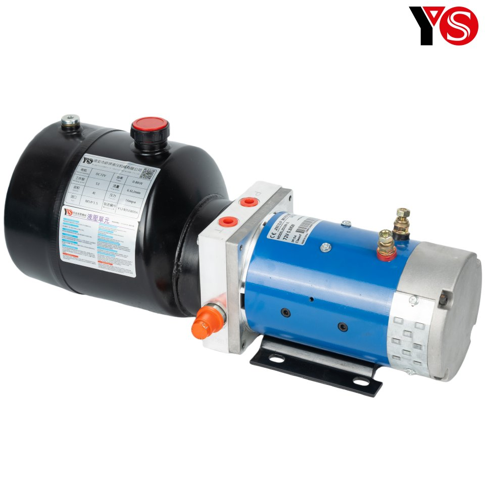 DC72V 0.8KW 2.6cc/r Double-acting Electric Sanitation Vehicle Hydraulic Power Unit (Price Excluding the Valve)