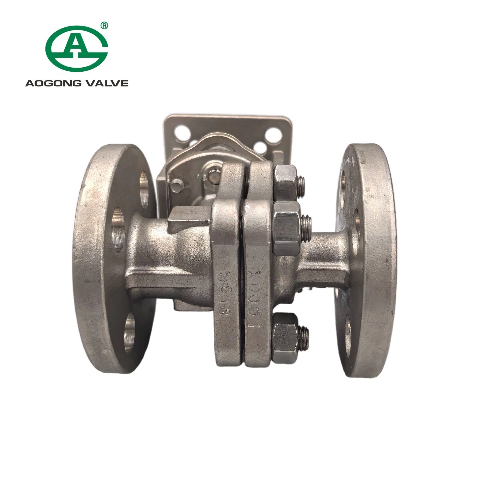 SS304 Hard-Sealed 3 Piece Pn16 Pneumatic Control Actuator Motorized Flange 3 Way Stainless Steel High Pressure Industrial Floating Ball Valve with API 6D