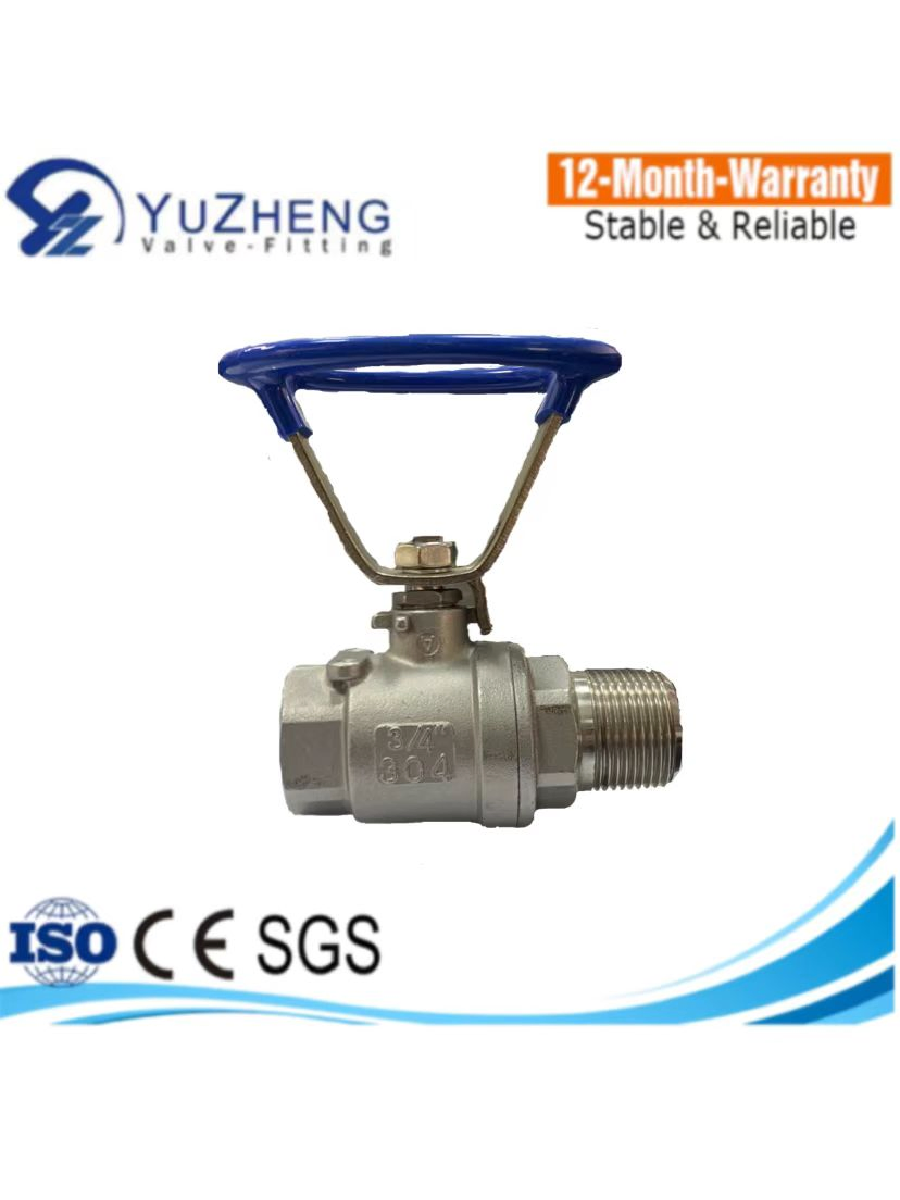 CE/ISO Stainless Steel 304/316/CF8/CF8m BSPT/BSPP/NPT Hydraulic Industrial Float Control 2PC Ball Valve with Oval Handle