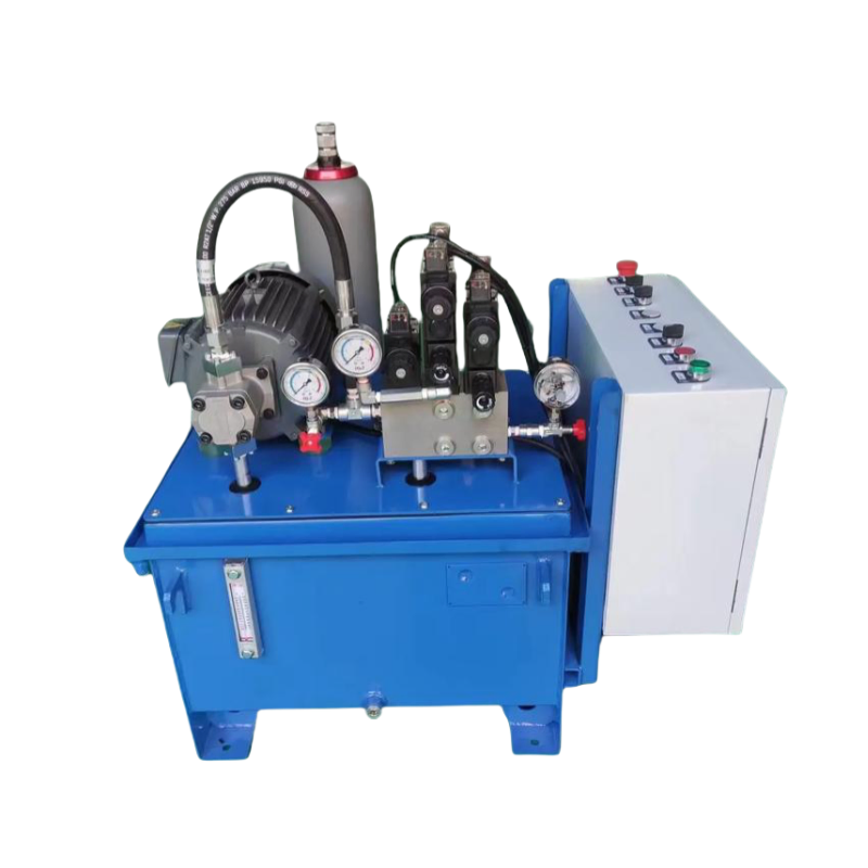 Hydraulic Station System Assembly with Hydraulic Press and Small CNC Lathe Condition