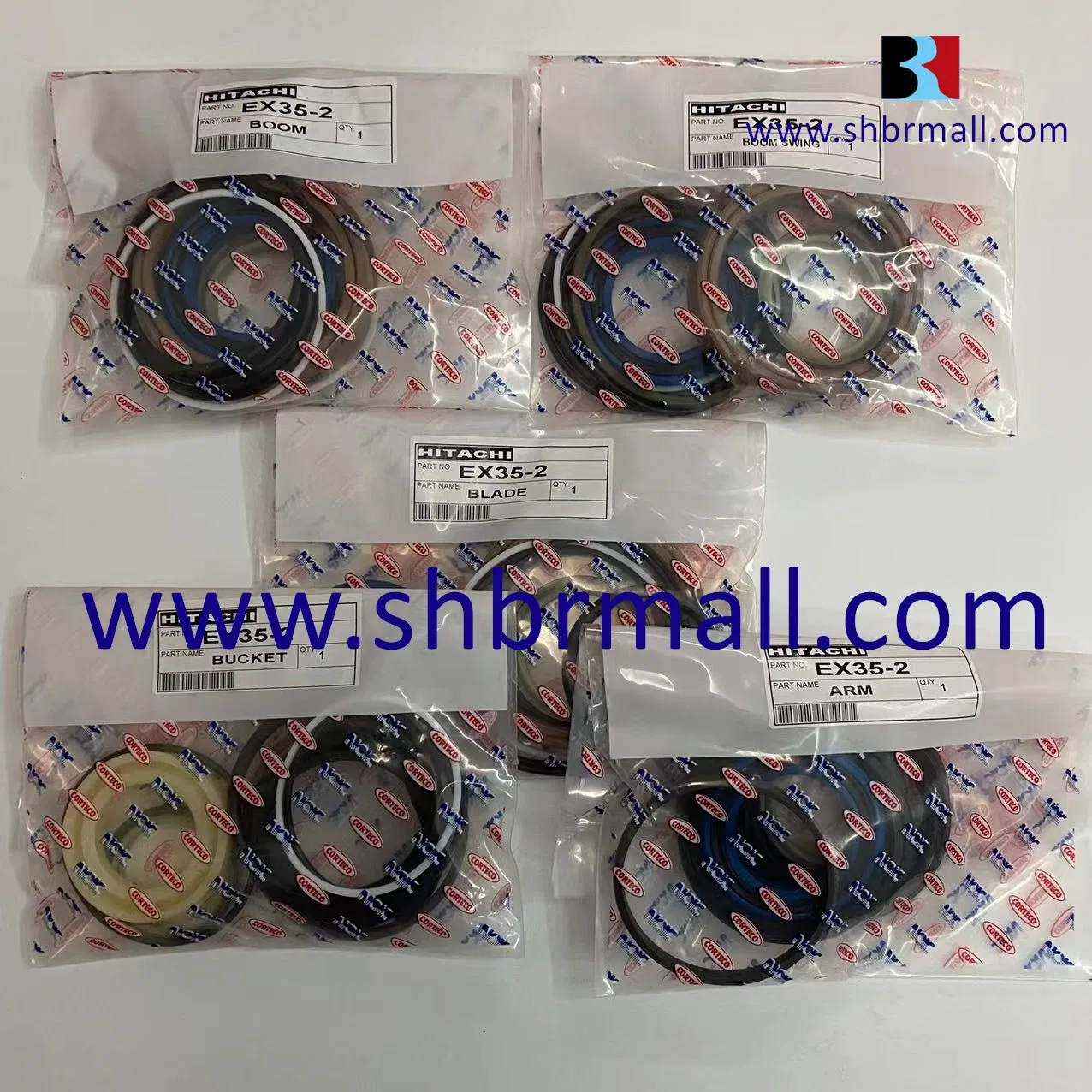 Hitachi Ex35/Ex35-2 Excavator Complete Hydraulic Boom/Arm/Bucket/Blade/Boom Swing Cylinders &amp; Track Adjuster Seal Kits/4305784/4305785/4305787/4352341
