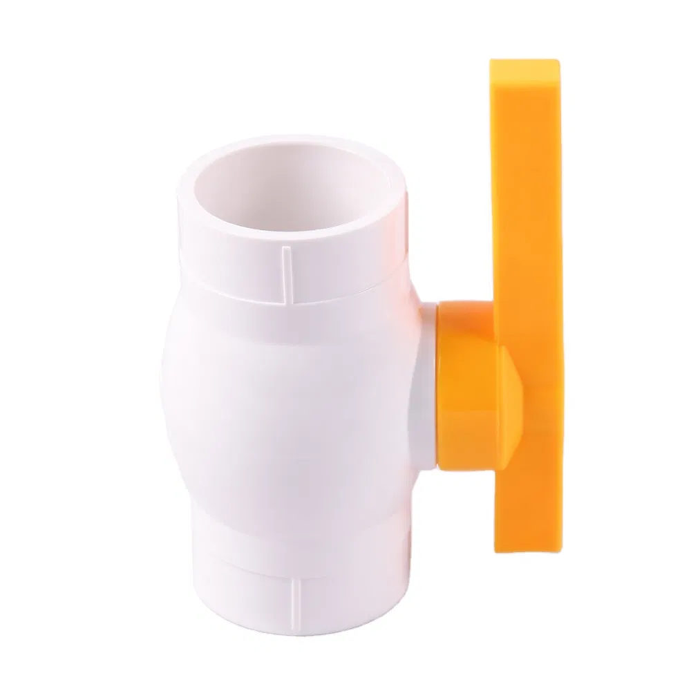 High Quality Nice Price 1/2inch to 4inch PVC Yellow Handle Compact Ball Valve Control Flow Water