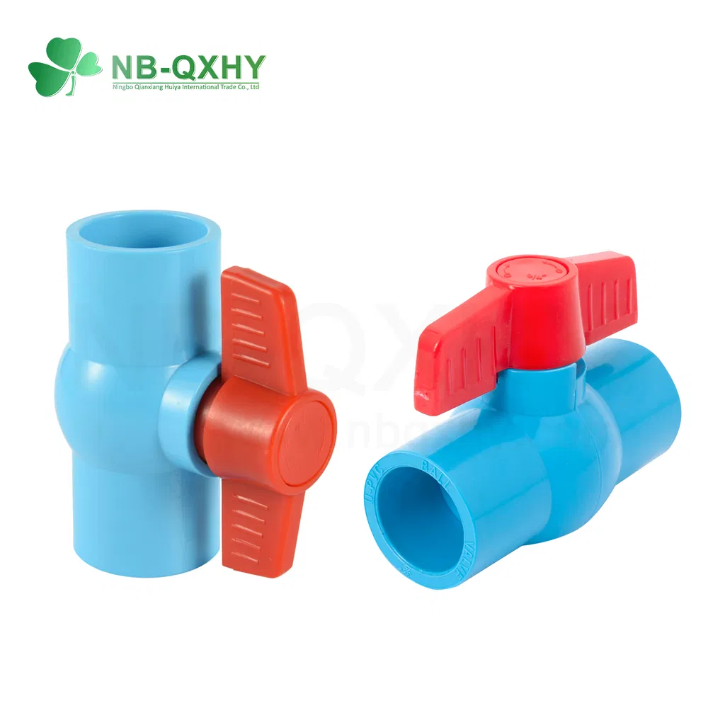 PVC 1/2 1 Inch ANSI DIN JIS Standard Plastic CPVC UPVC ODM OEM Sch40 Sch80 Butterfly Long Handle Compact Socket Thread Control Ball Valve for Water Supply
